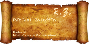 Rémai Zoltán névjegykártya